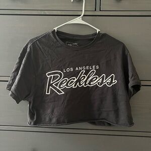 Young & Reckless Black Graphic Tee Cropped